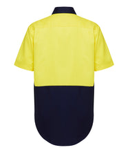 Load image into Gallery viewer, Hard Yakka Men's Core Hi Vis 2 Tone Lightweight Vented Shirt - Yellow/Navy - Shirts
