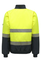 Load image into Gallery viewer, Hard Yakka Men&#39;s Core Hi Vis 2 Tone Taped Bomber Jacket - Yellow/Navy - Jackets
