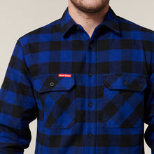 Load image into Gallery viewer, Hard Yakka Men&#39;s Foundations Check Flannel Long Sleeve Shirt - Check/Blue - Shirts
