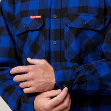 Load image into Gallery viewer, Hard Yakka Men&#39;s Foundations Check Flannel Long Sleeve Shirt - Check/Blue - Shirts
