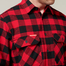 Load image into Gallery viewer, Hard Yakka Men&#39;s Foundations Check Flannel Long Sleeve Shirt - Red Check - Shirts
