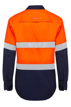 Load image into Gallery viewer, Hard Yakka Men&#39;s Long Sleeve Shirt 2 Tone Taped Vented - Orange/Navy - Shirts
