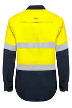 Load image into Gallery viewer, Hard Yakka Men&#39;s Long Sleeve Shirt 2 Tone Taped Vented - Yellow/Navy - Shirts
