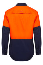 Load image into Gallery viewer, Hard Yakka Men&#39;s Long Sleeve Shirt 2 Tone Vented - Orange/Navy - Shirts
