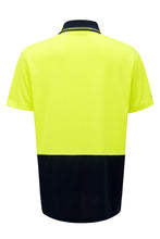 Load image into Gallery viewer, Hard Yakka Men&#39;s Core 2 Tone Short Sleeve Hi Vis Polo - Yellow/Navy - Polos
