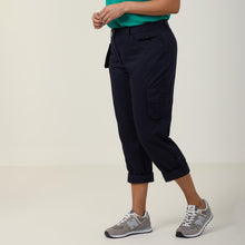 Load image into Gallery viewer, NNT Women&#39;s Poly Viscose Gaberdine Flex Waist Cargo Pants - Ink Navy - Pants
