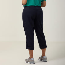 Load image into Gallery viewer, NNT Women&#39;s Poly Viscose Gaberdine Flex Waist Cargo Pants - Ink Navy - Pants
