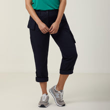 Load image into Gallery viewer, NNT Women&#39;s Poly Viscose Gaberdine Flex Waist Cargo Pants - Ink Navy - Pants
