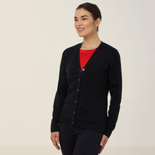 Load image into Gallery viewer, NNT Women&#39;s Acrylic Button Front Cardigan - Black - Knitwear
