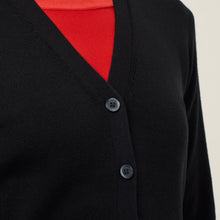 Load image into Gallery viewer, NNT Women&#39;s Acrylic Button Front Cardigan - Black - Knitwear
