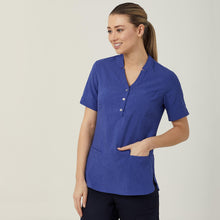 Load image into Gallery viewer, NNT Women&#39;s Polylin Short Sleeve Tunic - Mid Blue - Tunics
