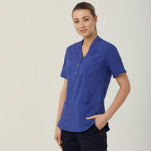 Load image into Gallery viewer, NNT Women&#39;s Polylin Short Sleeve Tunic - Mid Blue - Tunics
