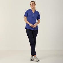 Load image into Gallery viewer, NNT Women&#39;s Polylin Short Sleeve Tunic - Mid Blue - Tunics
