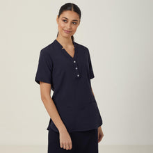 Load image into Gallery viewer, NNT Women&#39;s Polylin Short Sleeve Tunic - Navy - Tunics
