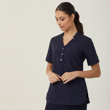 Load image into Gallery viewer, NNT Women&#39;s Polylin Short Sleeve Tunic - Navy - Tunics
