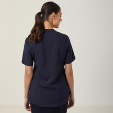 Load image into Gallery viewer, NNT Women&#39;s Polylin Short Sleeve Tunic - Navy - Tunics
