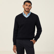 Load image into Gallery viewer, NNT Men&#39;s Acrylic V-Neck Sweater - Black - Knitwear
