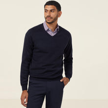 Load image into Gallery viewer, NNT Men&#39;s Acrylic V-Neck Sweater - Navy - Knitwear
