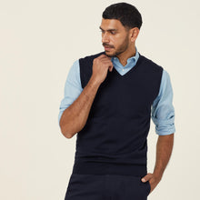 Load image into Gallery viewer, NNT Men&#39;s Acrylic V-Neck Vest - Navy - Knitwear
