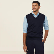 Load image into Gallery viewer, NNT Men&#39;s Acrylic V-Neck Vest - Navy - Knitwear
