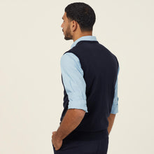 Load image into Gallery viewer, NNT Men&#39;s Acrylic V-Neck Vest - Navy - Knitwear
