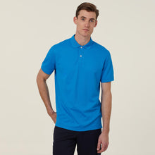 Load image into Gallery viewer, NNT Men&#39;s Antibacterial Polyface Short Sleeve Polo - Cyan - Polos
