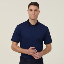 Load image into Gallery viewer, NNT Men&#39;s Textured Cotton Poly Short Sleeve Polo - Blue/Navy - Polos
