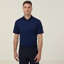 Load image into Gallery viewer, NNT Men&#39;s Textured Cotton Poly Short Sleeve Polo - Blue/Navy - Polos
