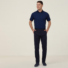 Load image into Gallery viewer, NNT Men&#39;s Textured Cotton Poly Short Sleeve Polo - Blue/Navy - Polos
