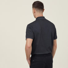 Load image into Gallery viewer, NNT Men&#39;s Textured Cotton Poly Short Sleeve Polo - Charcoal/Black - Polos
