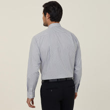 Load image into Gallery viewer, NNT Men&#39;s Avignon Fine Block Stripe Stretch Long Sleeve Shirt - Grey/White - Shirts
