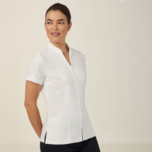 Load image into Gallery viewer, NNT Women&#39;s Helix Dry Zip Front Tunic - White - Tunics
