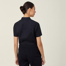 Load image into Gallery viewer, NNT Women's Avignon Stretch Short Sleeve Slim Shirt - Black - Shirts

