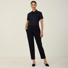 Load image into Gallery viewer, NNT Women's Avignon Stretch Short Sleeve Slim Shirt - Black - Shirts
