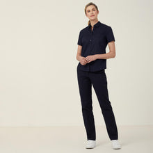 Load image into Gallery viewer, NNT Women&#39;s Avignon Stretch Short Sleeve Slim Shirt - Navy - Shirts
