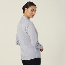 Load image into Gallery viewer, NNT Women&#39;s Avignon Fine Block Stripe Stretch Long Sleeve Shirt - Grey/White - Shirts
