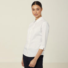 Load image into Gallery viewer, NNT Women&#39;s Avignon Stretch 3/4 Sleeve Shirt - White - Shirts
