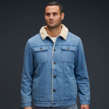 Load image into Gallery viewer, KingGee Men&#39;s Urban Denim Sherpa Jacket - Indigo - Jackets
