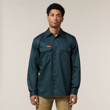 Load image into Gallery viewer, Hard Yakka Men&#39;s Foundations Cotton Drill Long Sleeve Shirt - Green - Shirts
