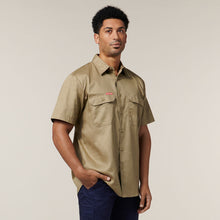 Load image into Gallery viewer, Hard Yakka Men&#39;s Foundations Cotton Drill Short Sleeve Shirt - Khaki - Shirts
